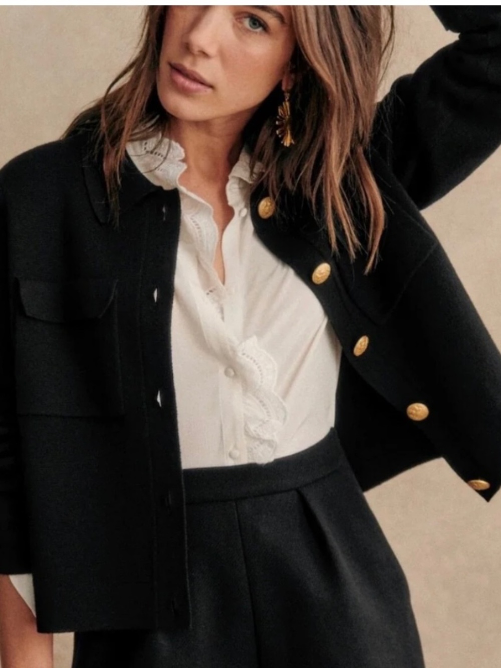 Sezane Betty Black/Gold NWT
